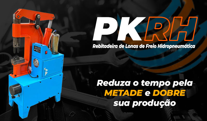 Rebitadeira de Lonas de Freio Hidropneumática Dupla Ponteira PKRH